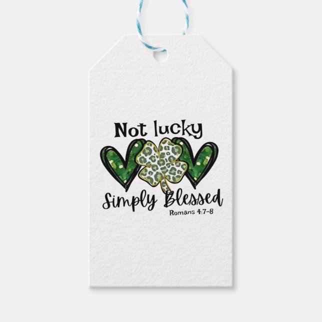 Inte Lucky, bara välsignad Lucky Charm St Patrick Presentetikett (Framsidan)
