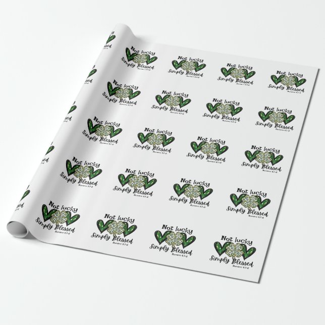 Inte Lucky, bara välsignad Lucky Charm St Patrick Presentpapper (Utrullad)
