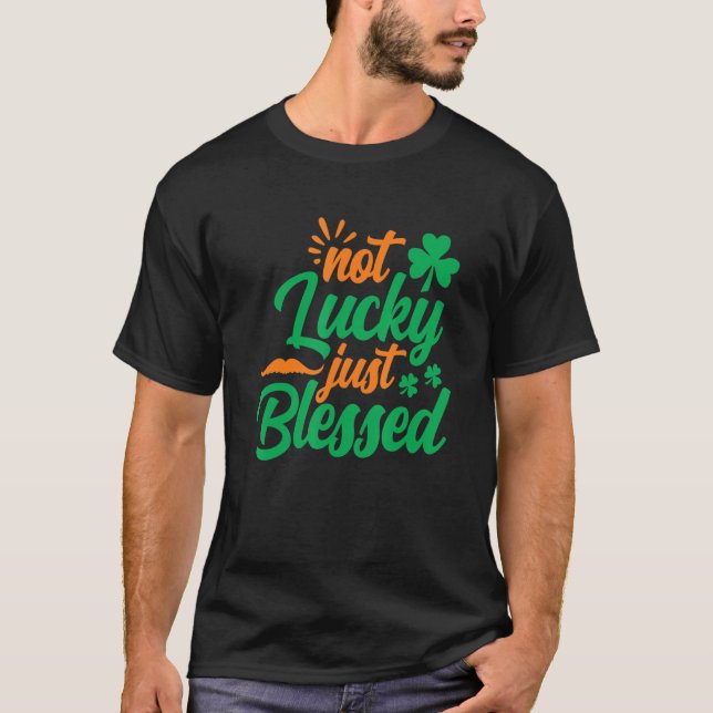 Inte Lucky, just Blad Shamrock St patrick's day T Shirt (Framsida)