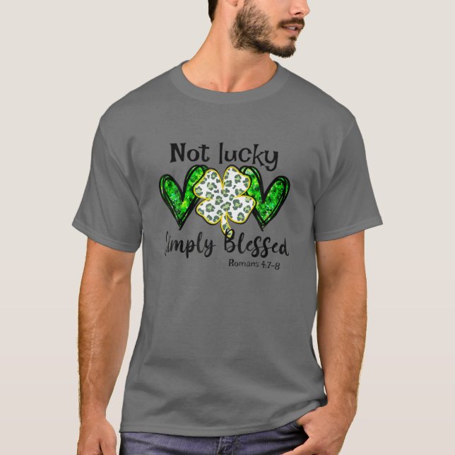 Inte Lucky Simple Blsed St.Patricks Day Faith Chr T Shirt (Framsida)
