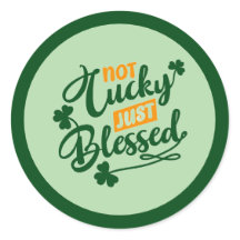 Inte lycklig, bara välsignad – Shamrock-design
