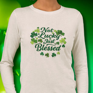 Inte lycklig bara välsignad Shamrock St. Patrick's T Shirt