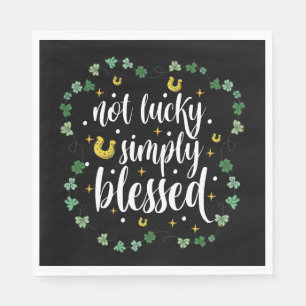 Inte lycklig helt enkelt välsignad St Patrick's Da Pappersservett