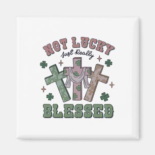 Inte lycklig helt enkelt välsignad St Patricks Day Magnet