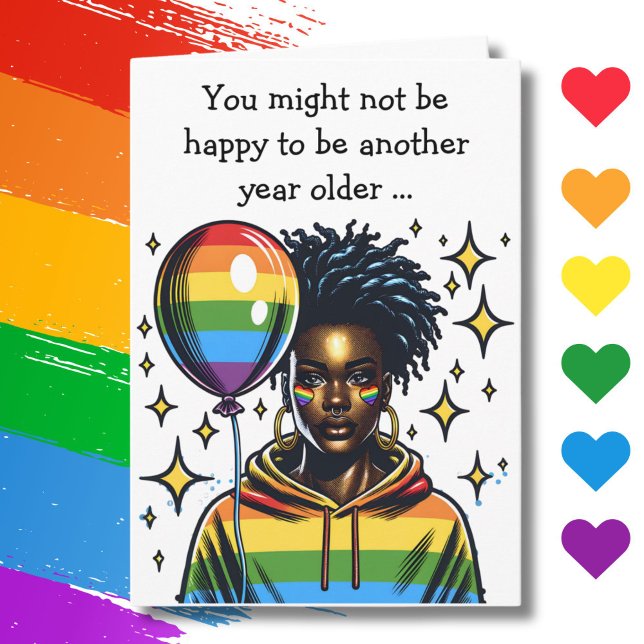 Inte Lycklig om din födelsedag LGBTQIA+ Kort (Skapare uppladdad)