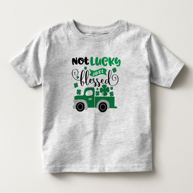 Inte lycklig precis välsignad st patrick's day t shirt (Framsida)