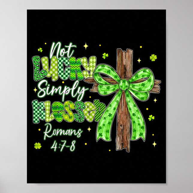 Inte lycklig välsignad kristen shamrock st patrick poster (Framsidan)