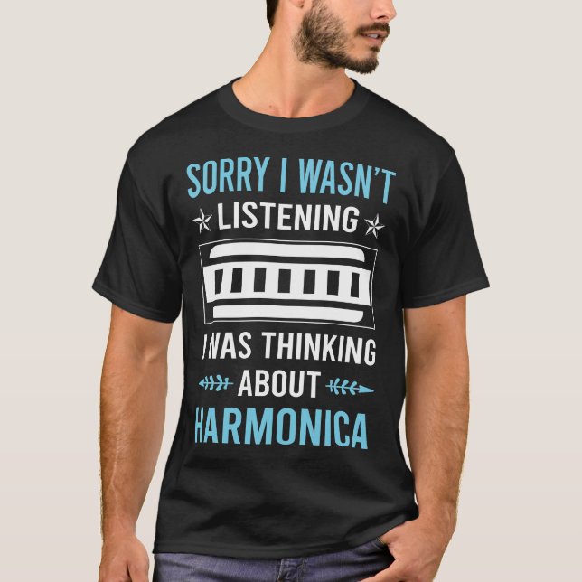 Inte lyssna på Harmonicas munorgan T Shirt (Framsida)
