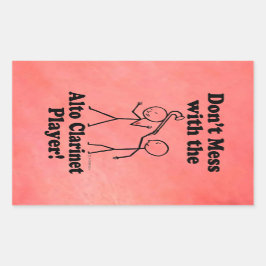 inte med Alto Clarinet Player Rectangul Rektangulärt Klistermärke