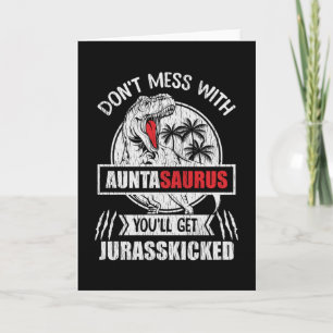 inte med Auntasaurus Dinosaur Auntie Family Kort