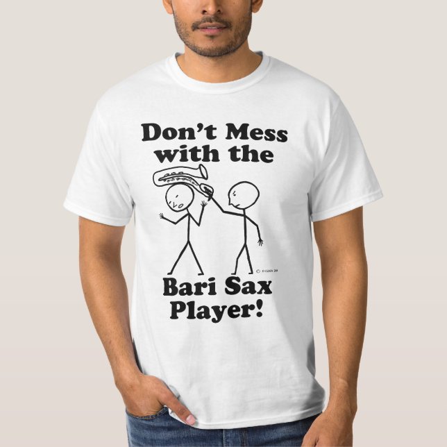  inte med Bari Sax-spelaren T Shirt (Framsida)