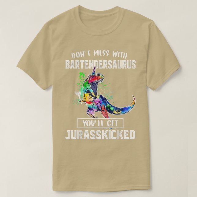  inte med Bartender saurus Bartender Pappa Fath T Shirt (Design framsida)