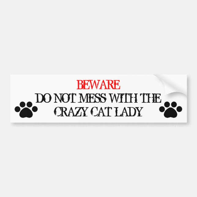  inte med Crazy Cat Dam Bildekal (Framsidan)