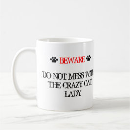 inte med Crazy Cat Dam Kaffemugg