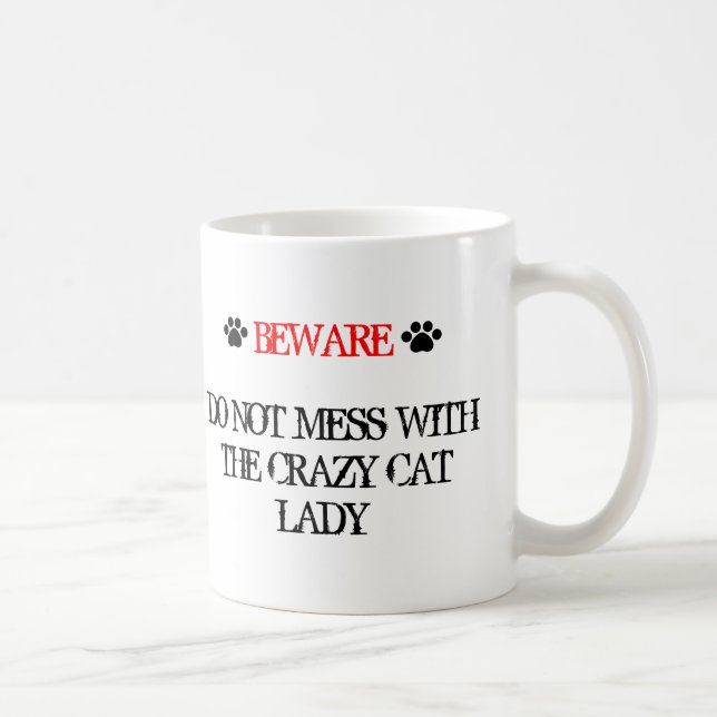  inte med Crazy Cat Dam Kaffemugg (Höger)