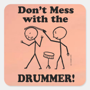  inte med Drummer Square-etiketten Fyrkantigt Klistermärke