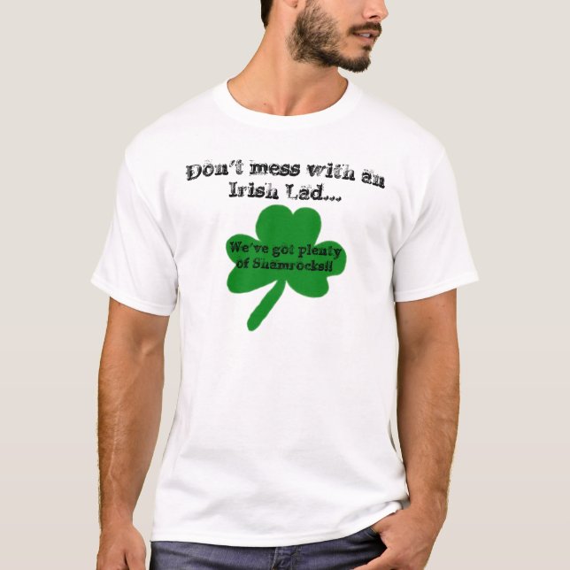  inte med en irländsk Lad Humor T-Shirt (Framsida)