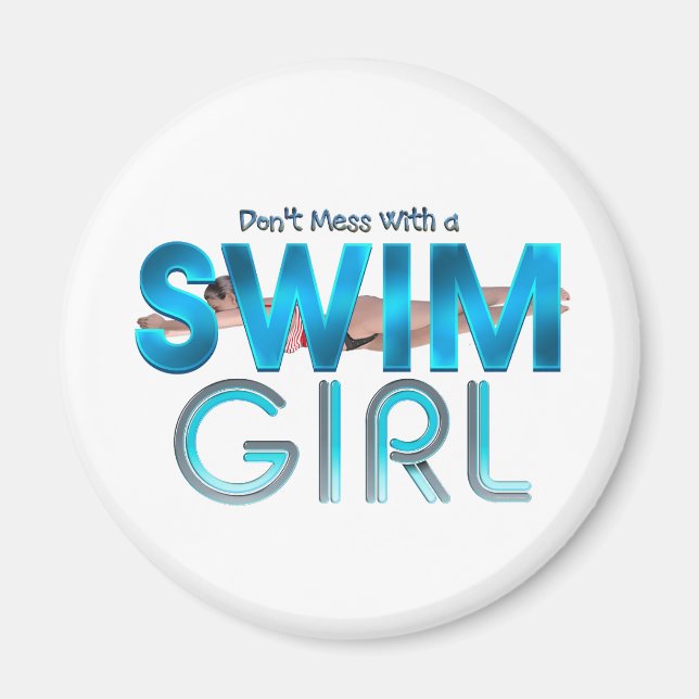  inte med en Simma Girl Magnets Magnet (Framsidan)
