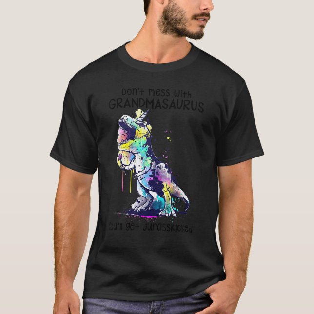  inte med Grandmasaurus Rex Dinosaur Jurassk T Shirt (Framsida)