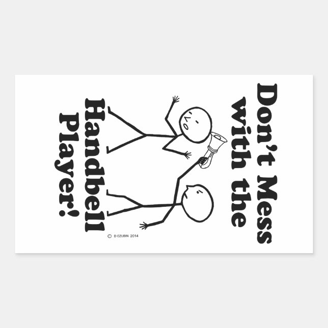  inte med handklocksspelaren rektangulärt klistermärke (Framsida)