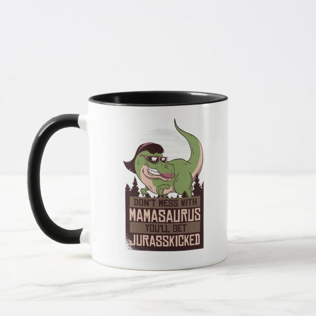 inte med Mamasaurus får du JURASSKICKED Mugg (Vänster)