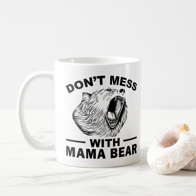  inte med Mamma Bear Arg Tired Mamma Sarcasm Kaffemugg (Med munk)