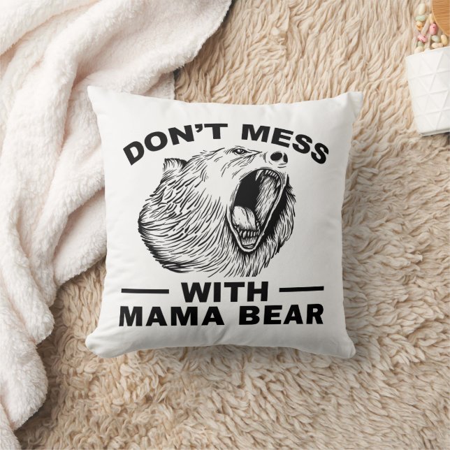  inte med Mamma Bear Arg Tired Mamma Sarcasm Kudde (Filt)