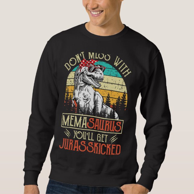  inte med Memasaurus Du får Jurasskick Lång Ärmad Tröja (Framsida)