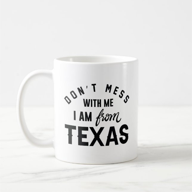  inte med mig jag är från Texas Kaffemugg (Vänster)