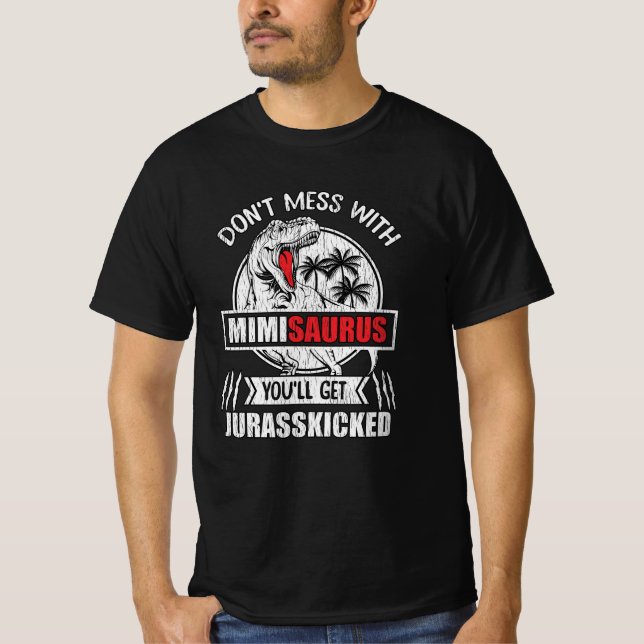 inte med Mimi Saurus Dinosaur-familjen Mor T Shirt (Framsida)