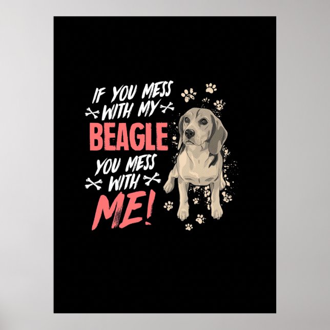  inte med min beagle-Hund Poster (Framsidan)
