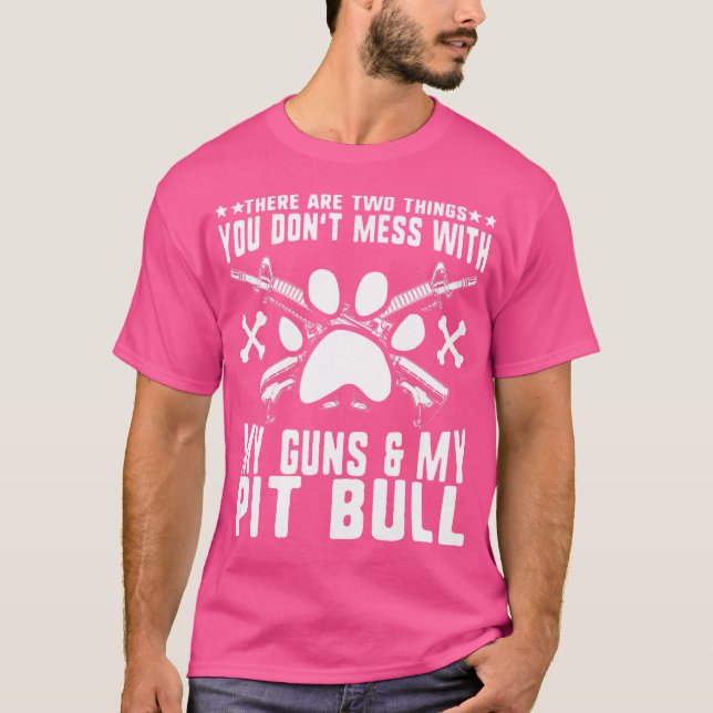  inte med mina vapen eller Pit Bull 2:n ändring T Shirt (Framsida)