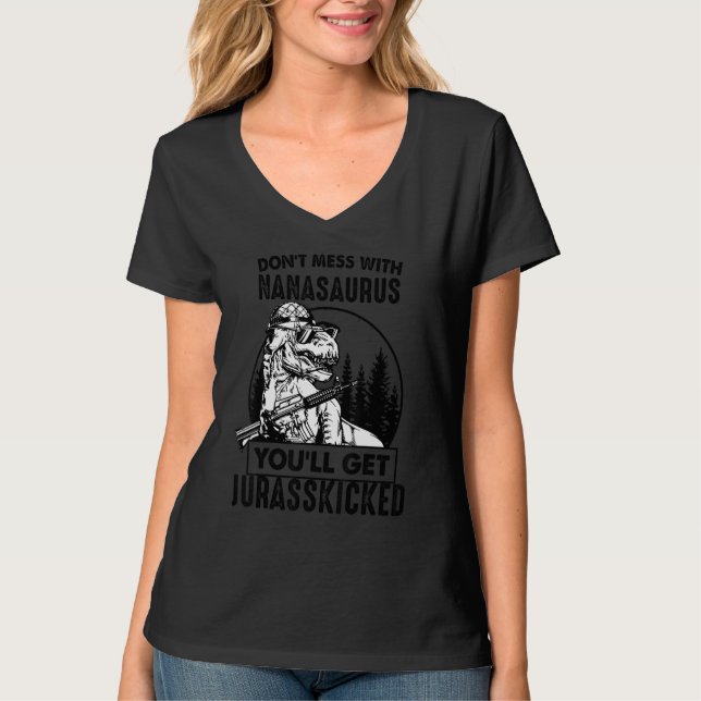  inte med Nanasaurus Du får Jurasskick T Shirt (Framsida)