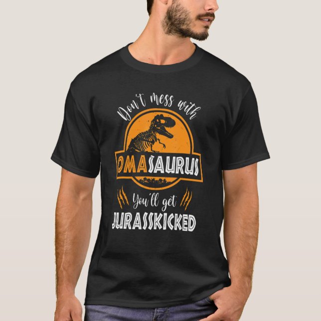  inte med Omasaurus Du får Jurasskick T Shirt (Framsida)