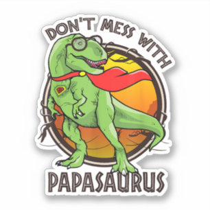 inte med Papasaurus T-rex Dino Fars dag Klistermärken
