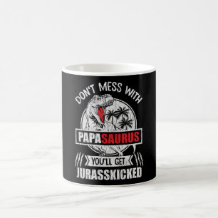 inte med Pappa Saurus Dinosaur Family Far Kaffemugg