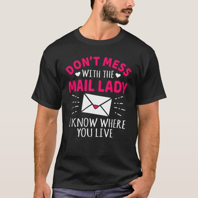  inte med postarbetaren Mail Dam T Shirt (Framsida)
