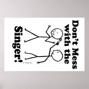 inte med sångaren poster