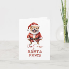 " inte med Santa Tassar" söt hund älskare Helgkort