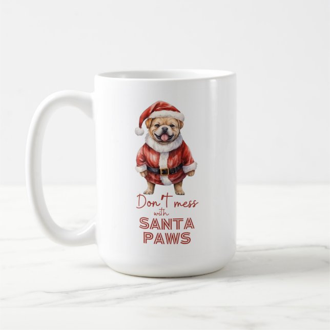 " inte med Santa Tassar" söt hund älskare Kaffemugg (Vänster)