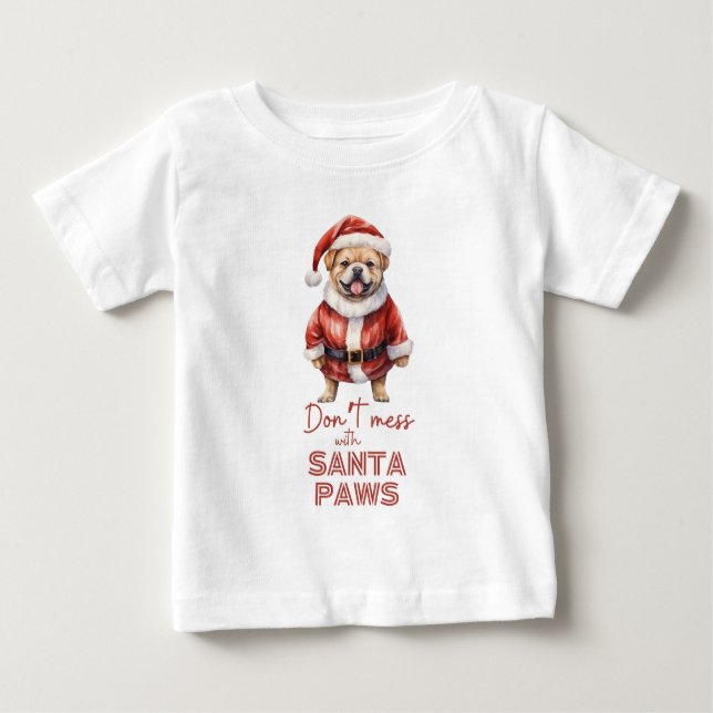 " inte med Santa Tassar" söt hund älskare tshirt T Shirt (Framsida)