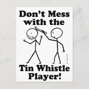 inte med Tin Whistle Player Vykort