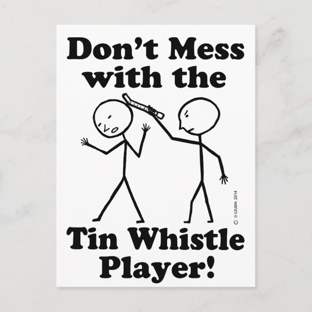  inte med Tin Whistle Player Vykort (Framsida)