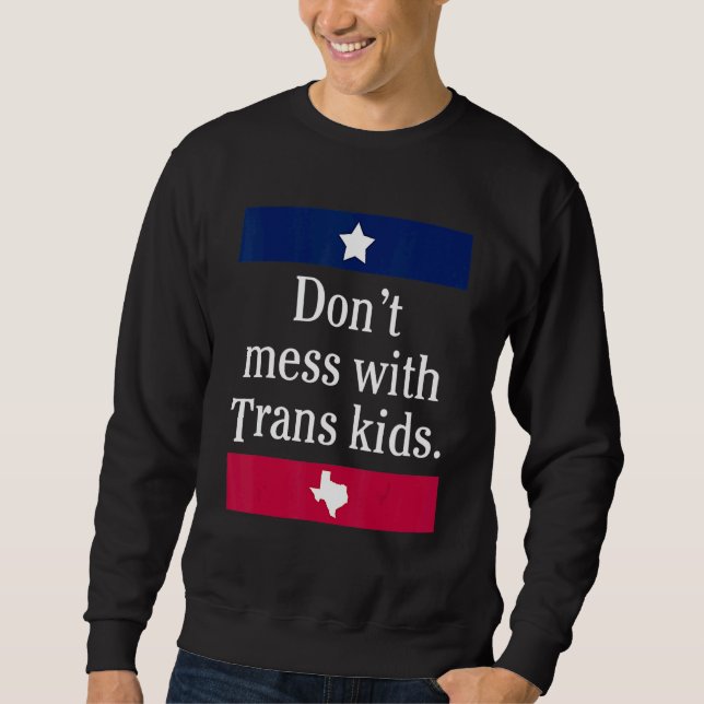  inte med Trans Kids Texas Protect Trans Kid Lång Ärmad Tröja (Framsida)