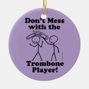 inte med Trombone Player Julgransprydnad Keramik