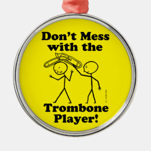 inte med Trombone Player Julgransprydnad Metall