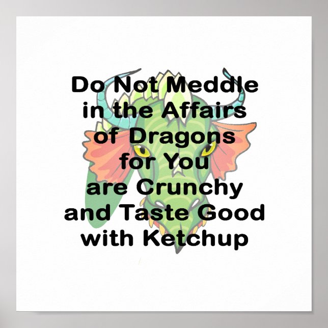 Inte medla svart draghuvud poster (Framsidan)