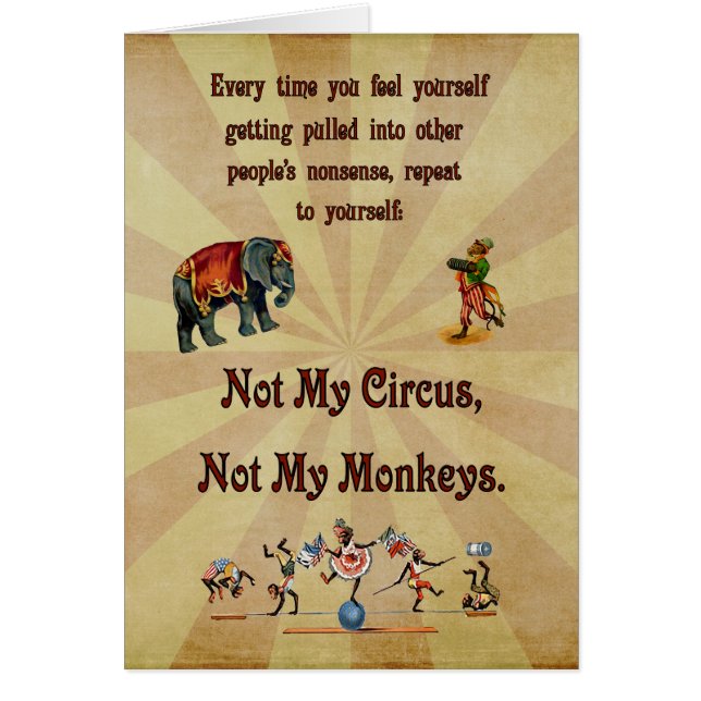 Inte min apor, inte min cirkus OBS kort (Framsidan)