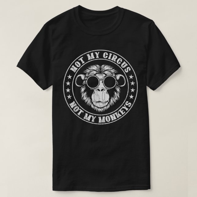 Inte min circus-apor, fynt apa, magr. t shirt (Design framsida)