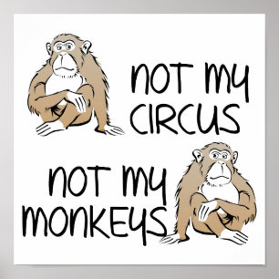 Inte Min Cirkus Eller Apor Roligt Affisch Skylt